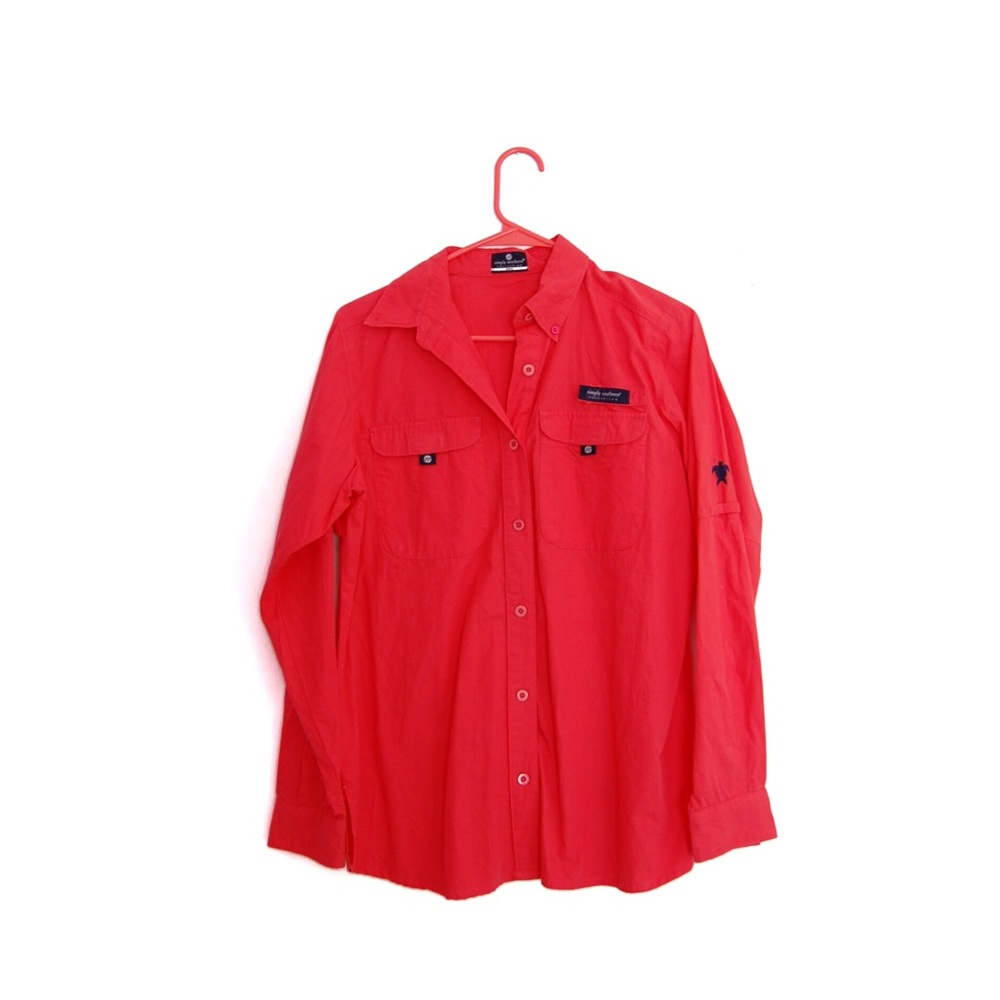 SALE! Simply Southern Pink long sleeve shirt - Picture 1 of 8